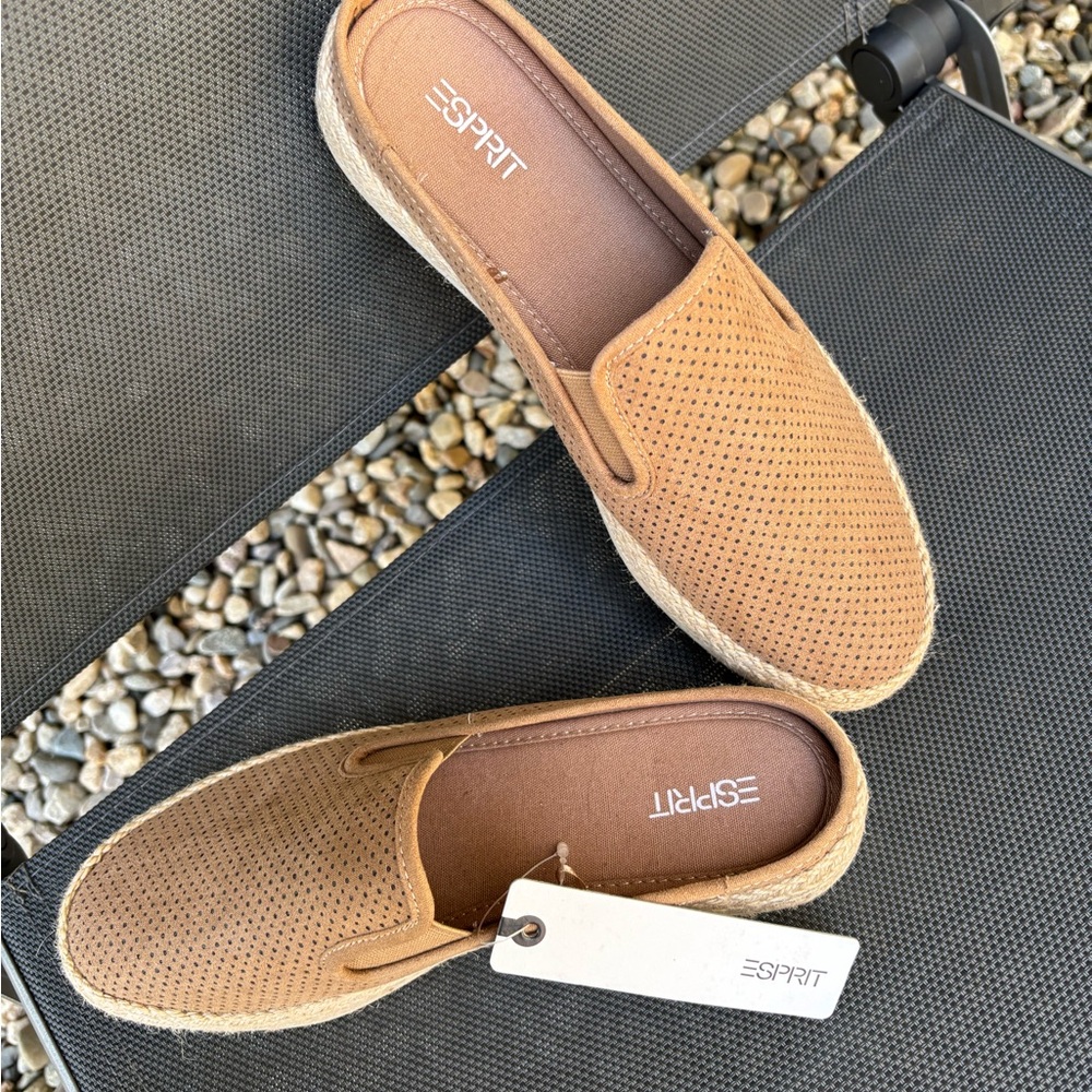 Esprit Tan Perforated Slip-Ons